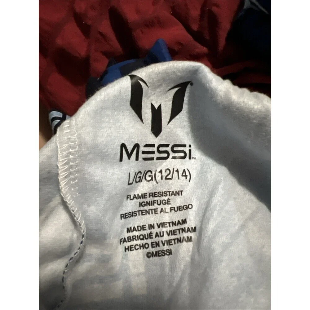 Messi Pajama Pants - Blue Large12/14 #10 Soft Cozy Sleep 😴 Flame Resistant